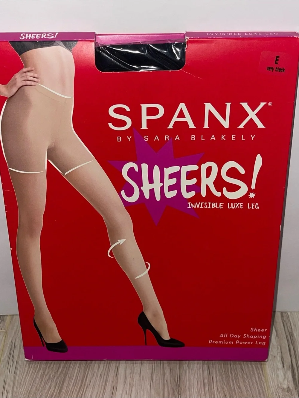 New SPANX Black Sheer Stockings Size E